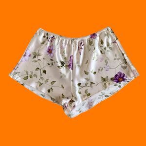 00's vintage baby pink satin dreamy sunflower y2k lingerie shorts MEDIUM